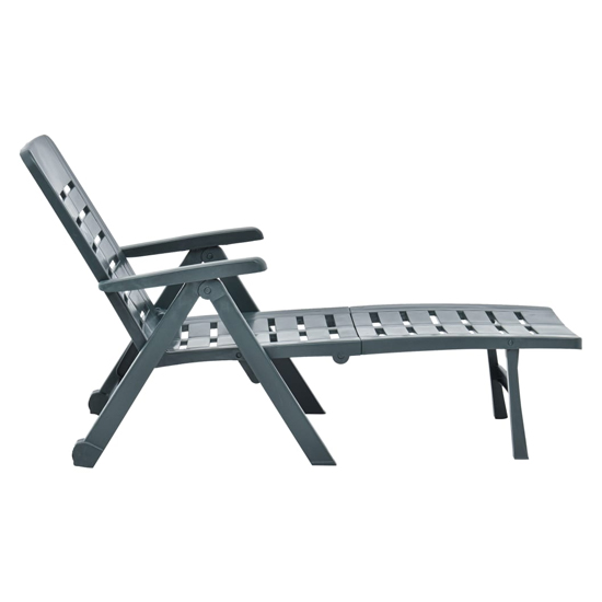 Derik Outdoor Folding Plastic Sun Lounger In Green