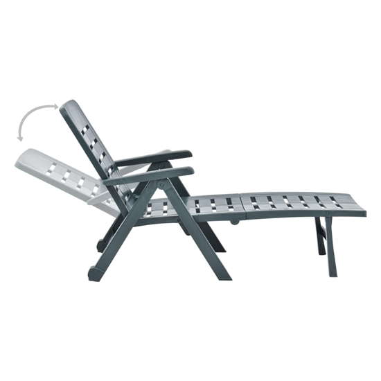 Derik Outdoor Folding Plastic Sun Lounger In Green