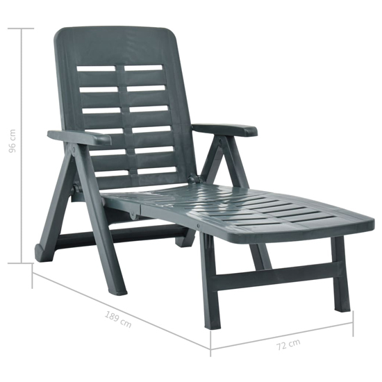 Derik Outdoor Folding Plastic Sun Lounger In Green
