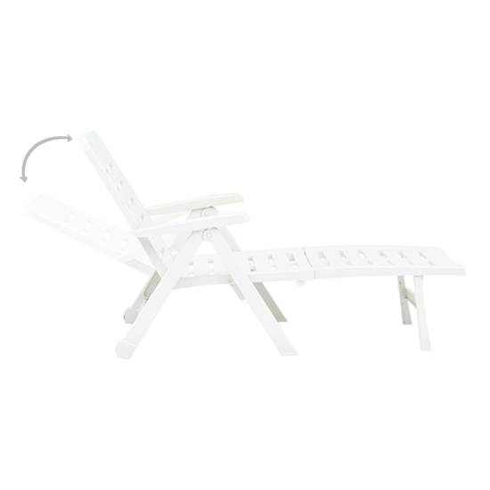 Derik Outdoor Folding Plastic Sun Lounger In White