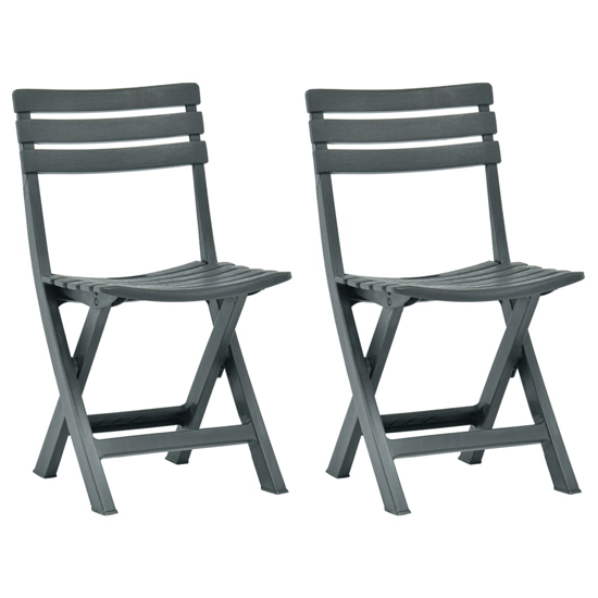 Product photograph of Derik Outdoor Green Plastic Garden Chairs In Pair from Furniture in Fashion