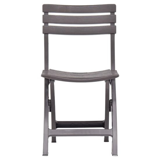Derik Outdoor Mocha Plastic Garden Chairs In Pair