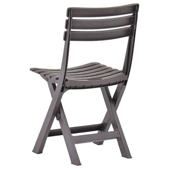 Derik Outdoor Mocha Plastic Garden Chairs In Pair