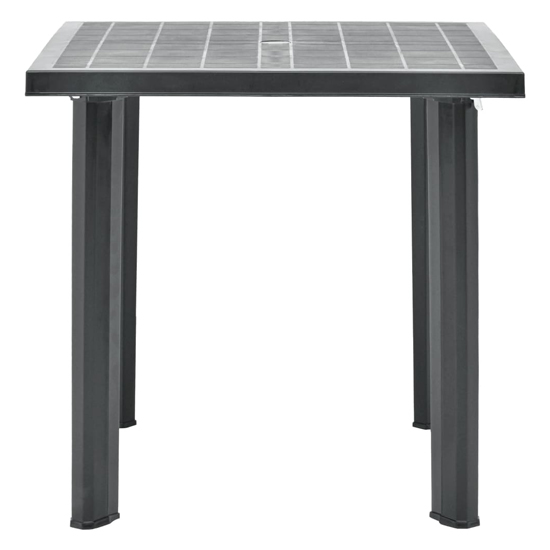 Derik Outdoor Plastic Dining Table In Anthracite