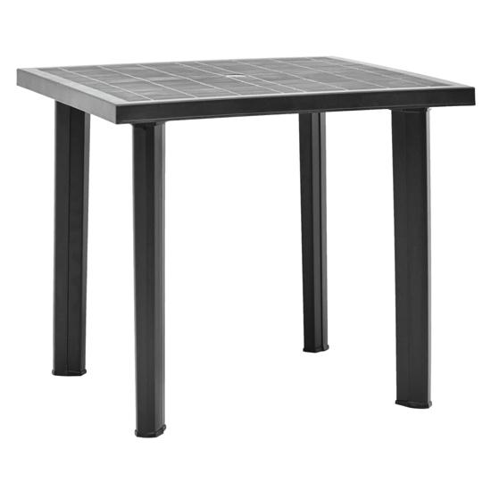 Derik Outdoor Plastic Dining Table In Anthracite Furniture in Fashion
