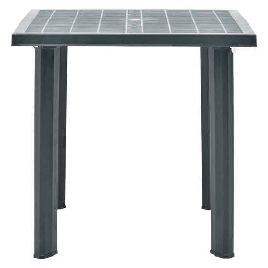 Derik Outdoor Plastic Dining Table In Green