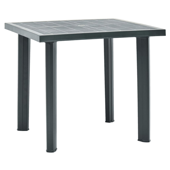 Derik Outdoor Plastic Dining Table In Green Furniture in Fashion