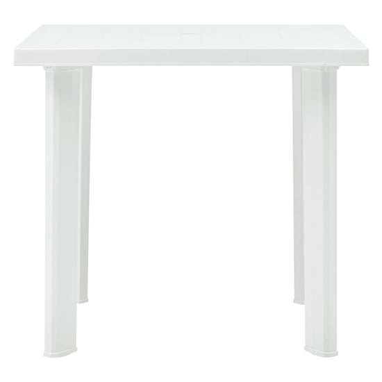 Derik Outdoor Plastic Dining Table In White_2