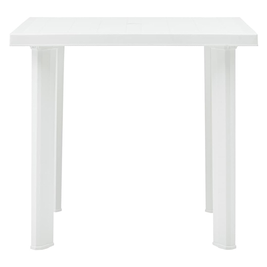 Derik Outdoor Plastic Dining Table In White