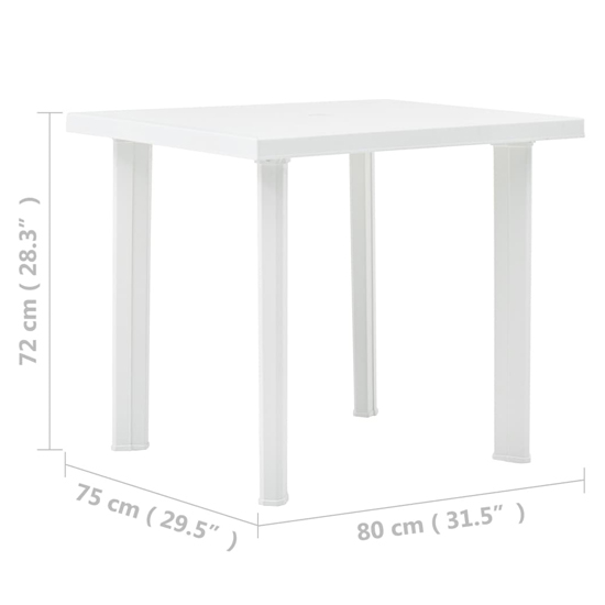 Derik Outdoor Plastic Dining Table In White_3