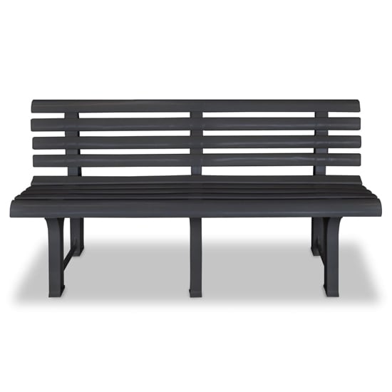 Derik Outdoor Plastic Seating Bench In Anthracite_2