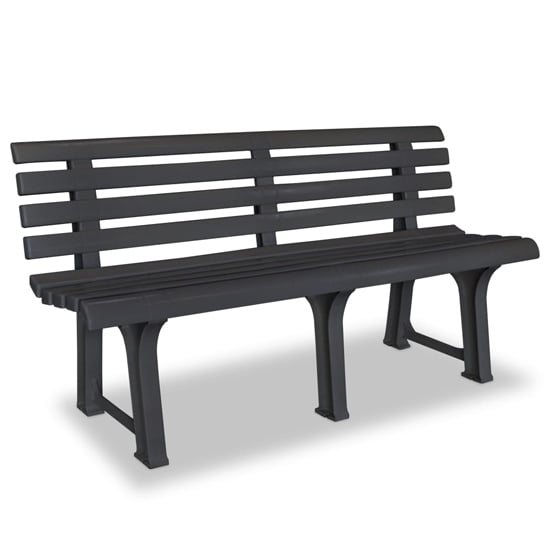 Derik Outdoor Plastic Seating Bench In Anthracite_1