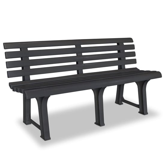 Photo of Derik outdoor plastic seating bench in anthracite