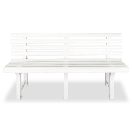 Derik Outdoor Plastic Seating Bench In White_2