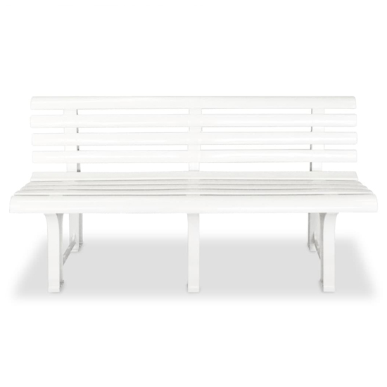 Derik Outdoor Plastic Seating Bench In White