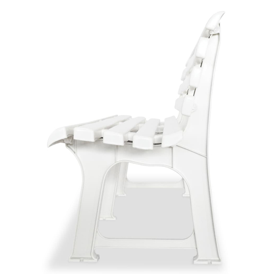 Derik Outdoor Plastic Seating Bench In White