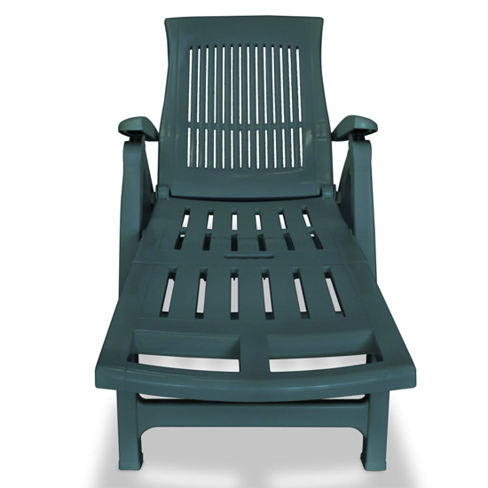 Derik Outdoor Plastic Sun Lounger In Green
