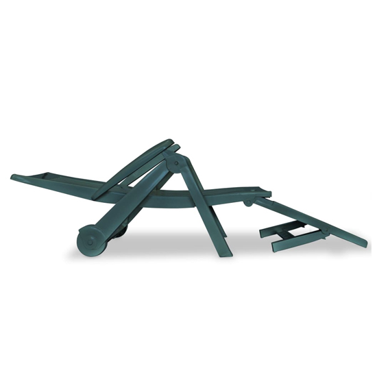 Derik Outdoor Plastic Sun Lounger In Green