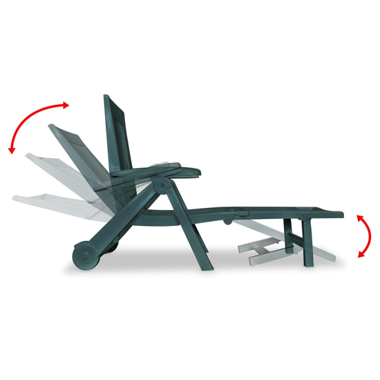 Derik Outdoor Plastic Sun Lounger In Green