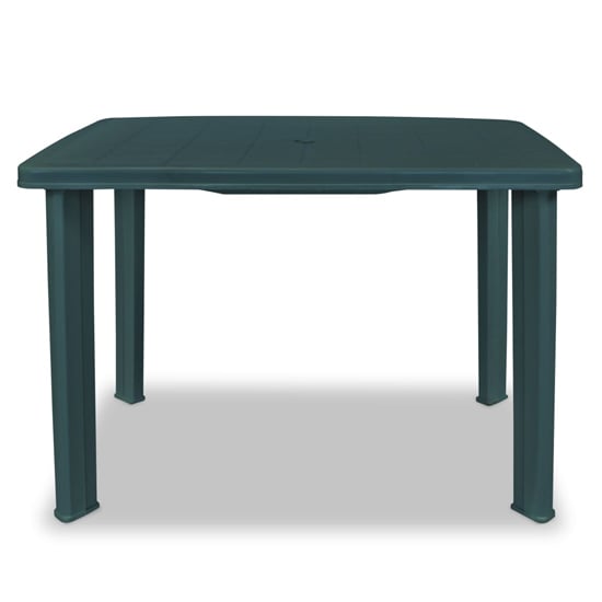 Derik Outdoor Rectangular Plastic Dining Table In Green_2
