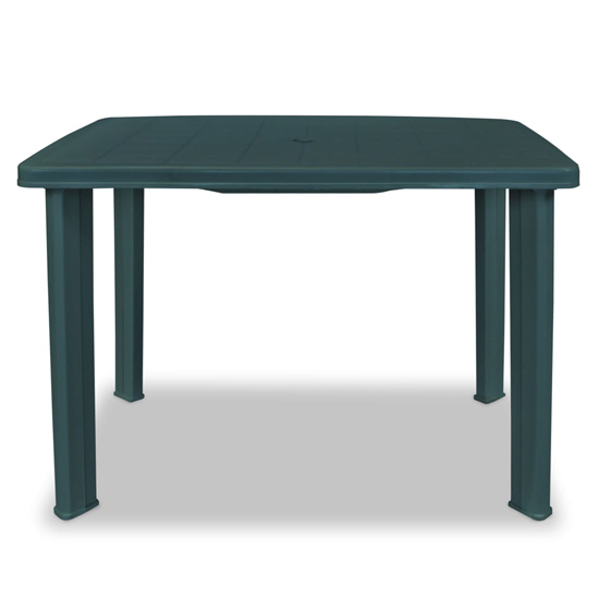 Derik Outdoor Rectangular Plastic Dining Table In Green
