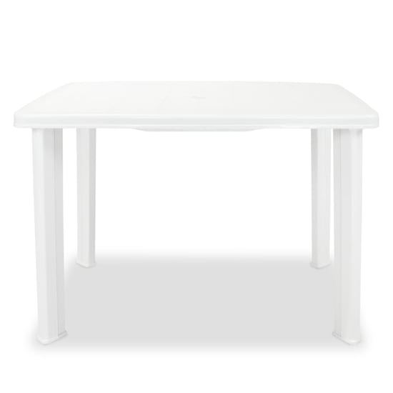 Derik Outdoor Rectangular Plastic Dining Table In White_2