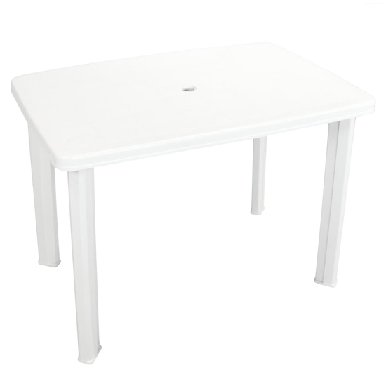 Product photograph of Derik Outdoor Rectangular Plastic Dining Table In White from Furniture in Fashion