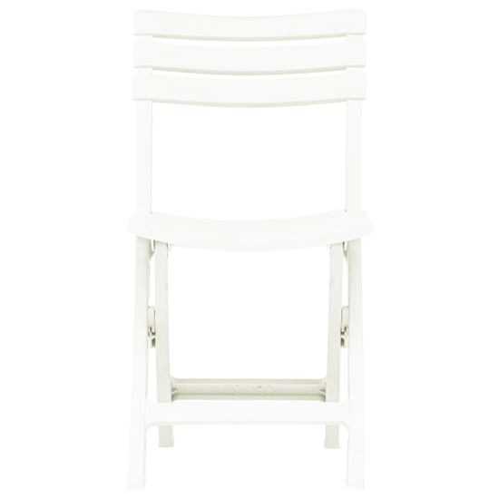 Derik Outdoor White Plastic Garden Chairs In Pair