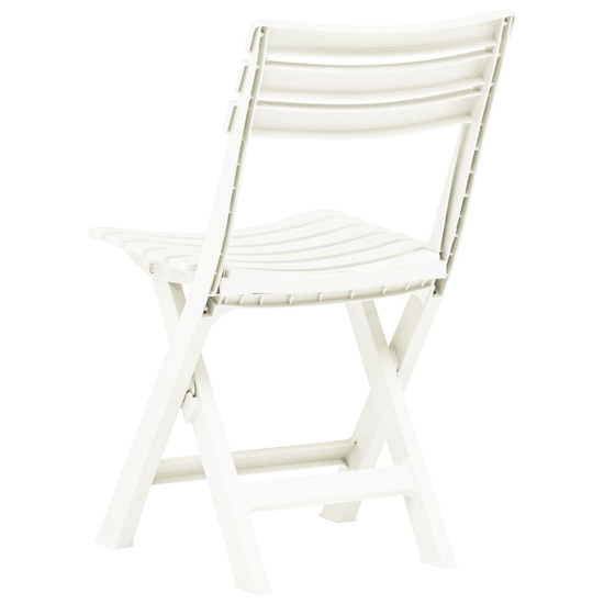 Derik Outdoor White Plastic Garden Chairs In Pair