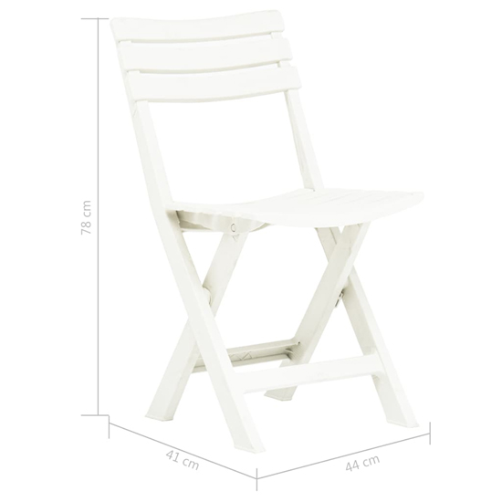 Derik Outdoor White Plastic Garden Chairs In Pair