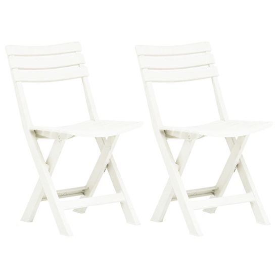 Derik Outdoor White Plastic Garden Chairs In Pair Furniture in Fashion