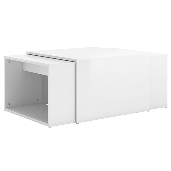 Derion High Gloss Set Of 3 High Gloss Coffee Tables In White_2
