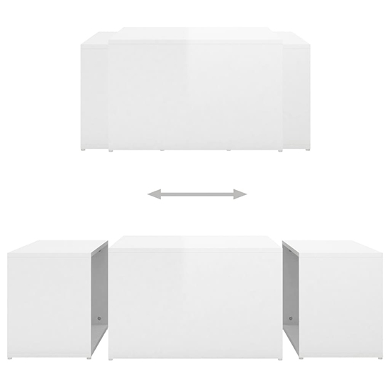 Derion High Gloss Set Of 3 High Gloss Coffee Tables In White_5