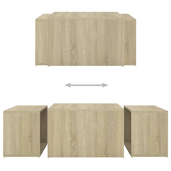 Derion Wooden Set Of 3 Wooden Coffee Tables In Sonoma Oak_5