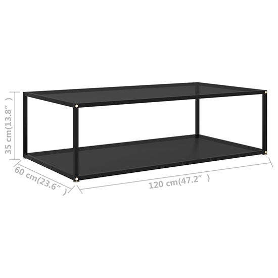 Dermot Large Black Glass Coffee Table With Black Metal Frame_5