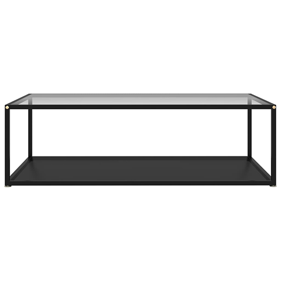 Dermot Large Clear And Black Glass Coffee Table In Black Frame_2