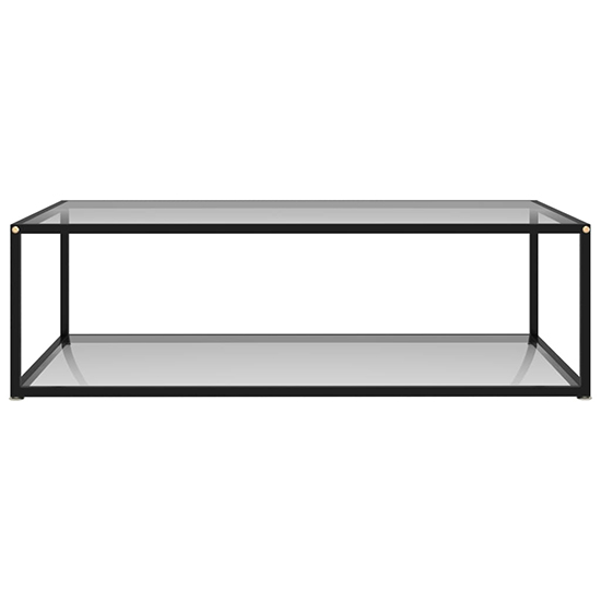 Dermot Large Clear Glass Coffee Table With Black Metal Frame
