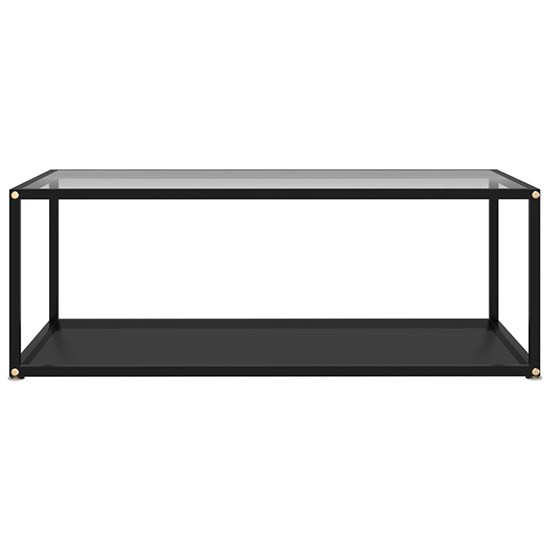 Dermot Medium Clear And Black Glass Coffee Table In Black Frame_2