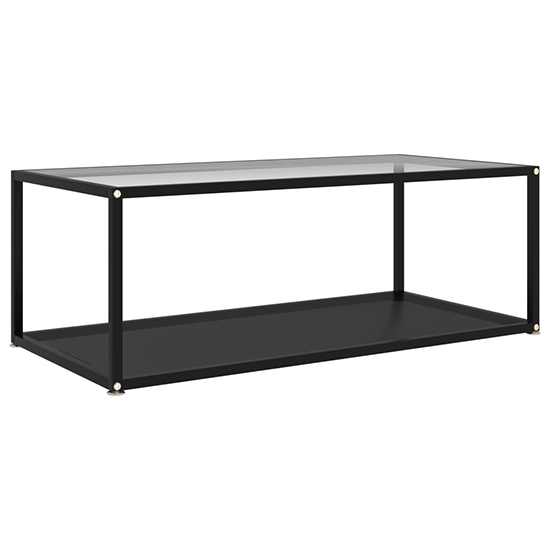 Dermot Medium Clear And Black Glass Coffee Table In Black Frame