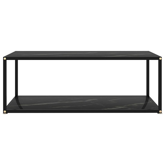 Dermot Medium Glass Coffee Table In Black Marble Effect
