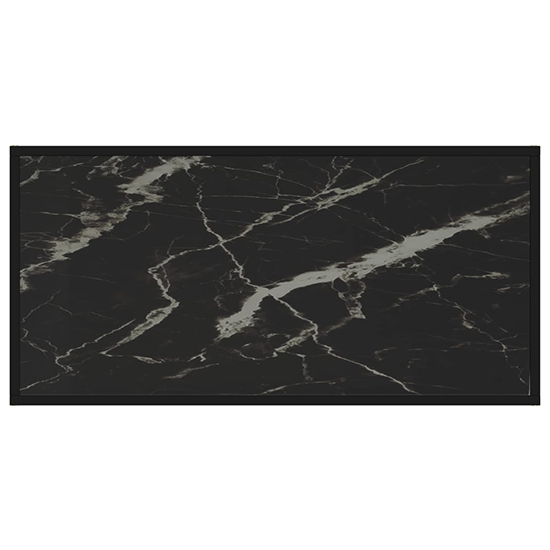 Dermot Medium Glass Coffee Table In Black Marble Effect