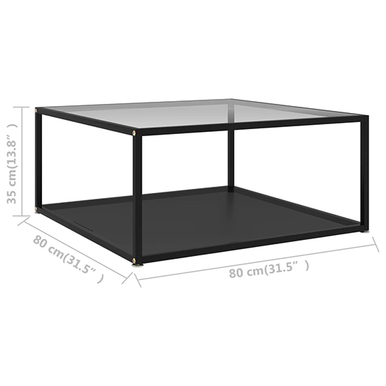 Dermot Small Clear And Black Glass Coffee Table In Black Frame_5