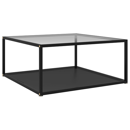 Product photograph of Dermot Small Clear And Black Glass Coffee Table In Black Frame from Furniture in Fashion