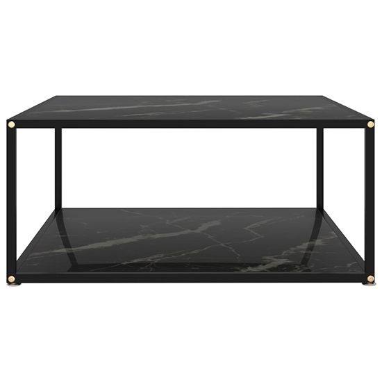 Dermot Small Glass Coffee Table In Black Marble Effect