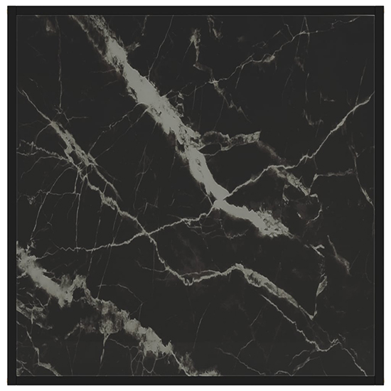 Dermot Small Glass Coffee Table In Black Marble Effect