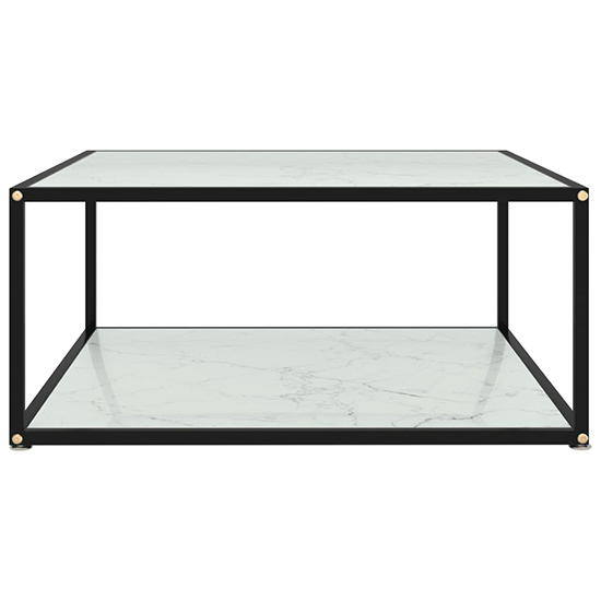 Dermot Small Glass Coffee Table In White Marble Effect Furniture in