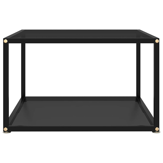 Dermot Square Black Glass Coffee Table With Black Metal Frame