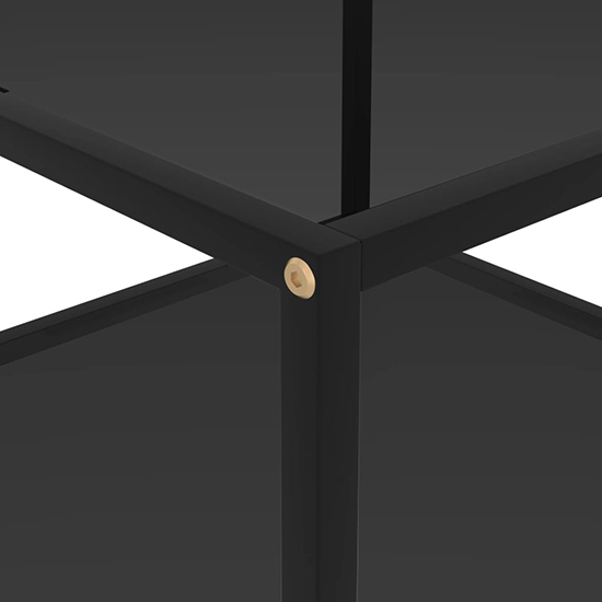 Dermot Square Black Glass Coffee Table With Black Metal Frame