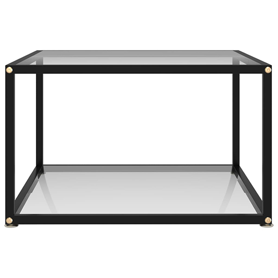 Dermot Square Clear Glass Coffee Table With Black Metal Frame_2