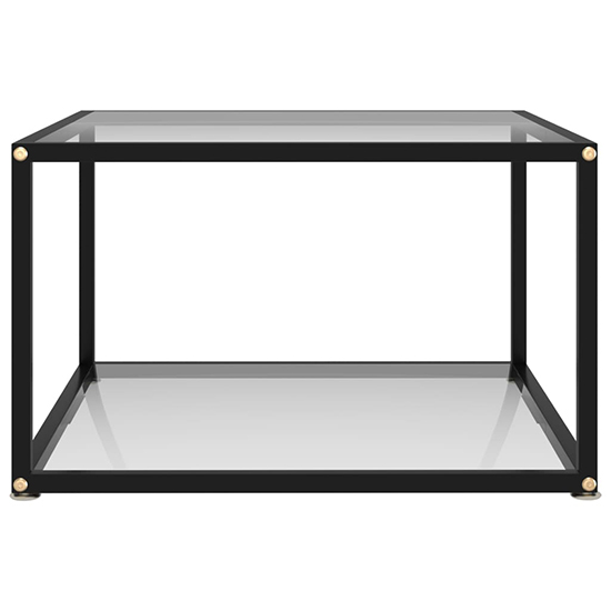Dermot Square Clear Glass Coffee Table With Black Metal Frame